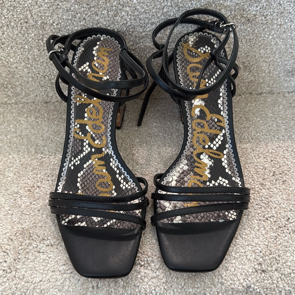 Sam Edelman Doriss Ankle-Wrap Block Heel Sandals Size 8.5
